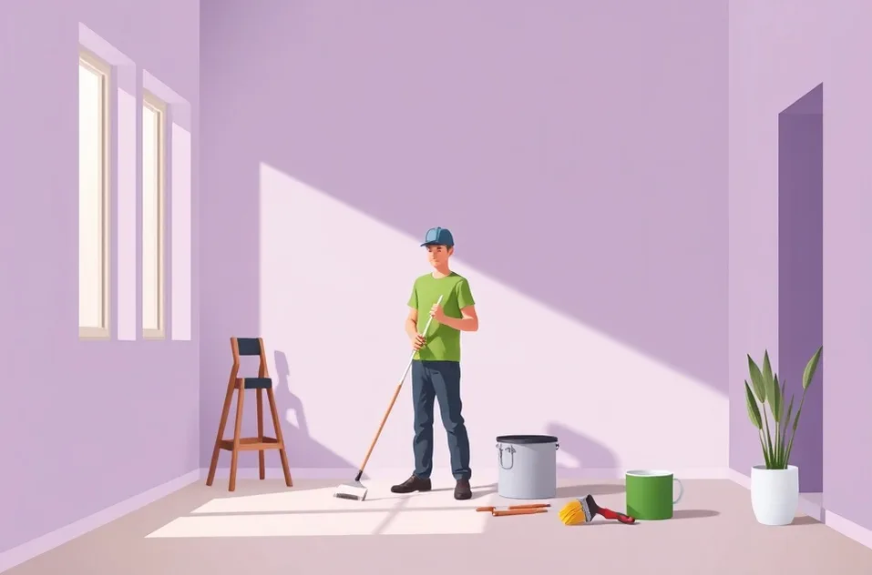Intérieur rénové après travaux de peinture à Mantes-la-Ville