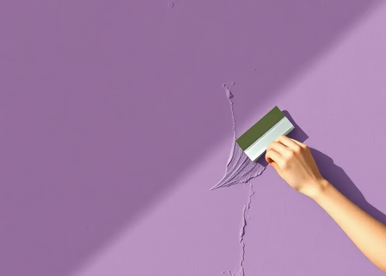 Application d'un enduit décoratif à la lisseuse sur un mur