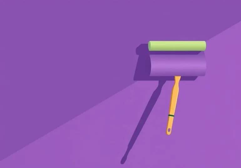 Pose de papier peint, rouleau et brosse à maroufler